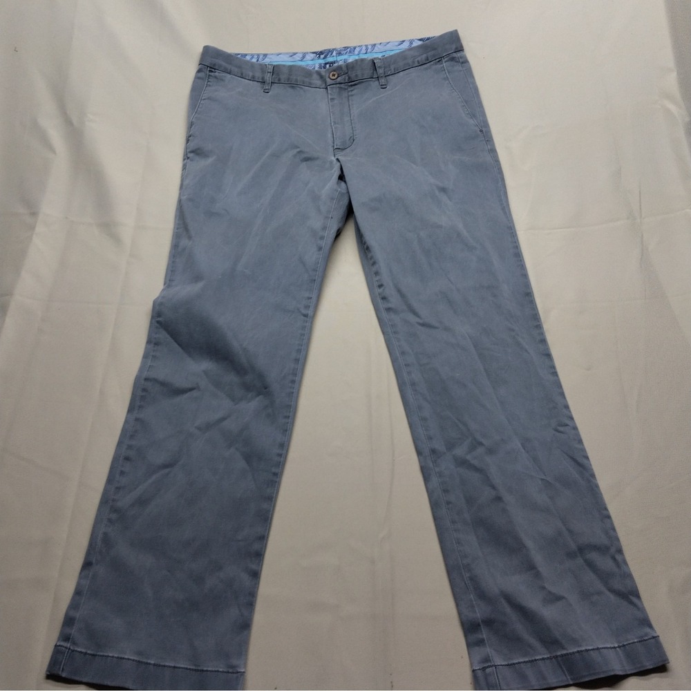 Tommy Bahama Boracay Chino Pants Mens 38x32 Gray Cotton Tencel Stretch Straight